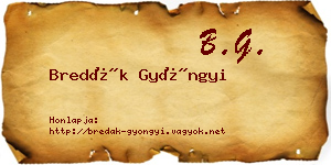 Bredák Gyöngyi névjegykártya
